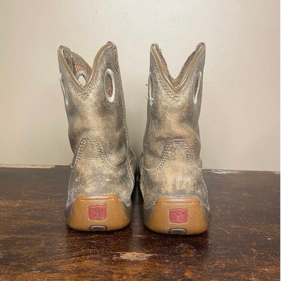 Twisted X Boy’s Moc Toe Pull-On Leather Boot, YDB0002, Size 13.5, Brown - Picture 3 of 6